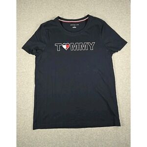 Tommy Hilfiger T-Shirt Womens Size Medium Blue Crew Neck  Short Sleeve